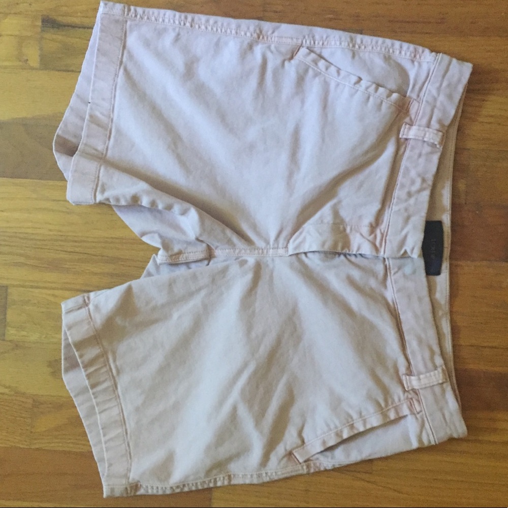 Shell pink denim shorts by J. Crew